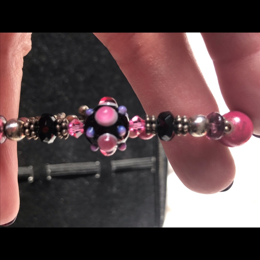 Sterling silver handmade beaded bracelets.